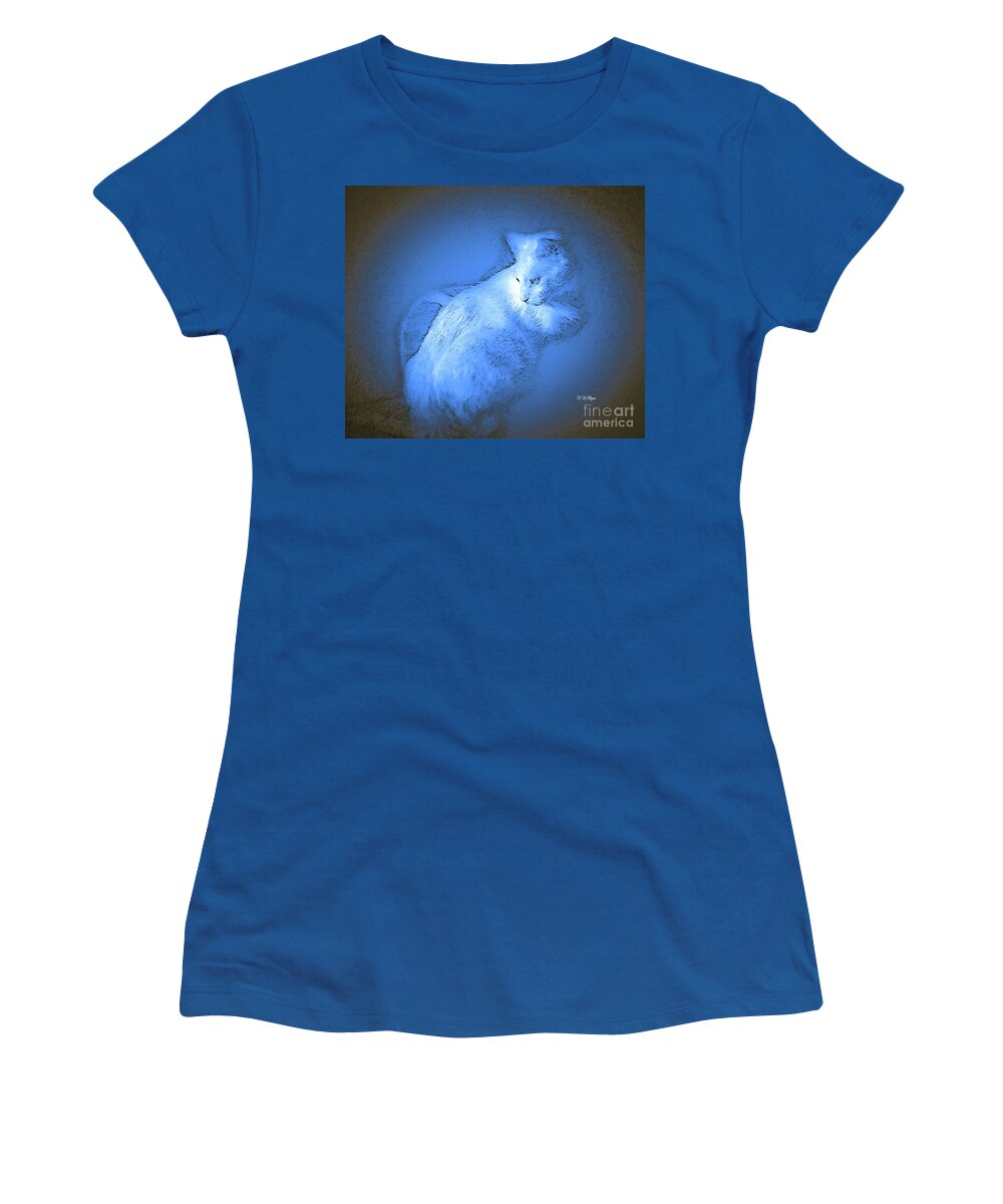 Felines Women's T-Shirt featuring the mixed media Staredown - An Abstract PhotoPainting by DB Hayes