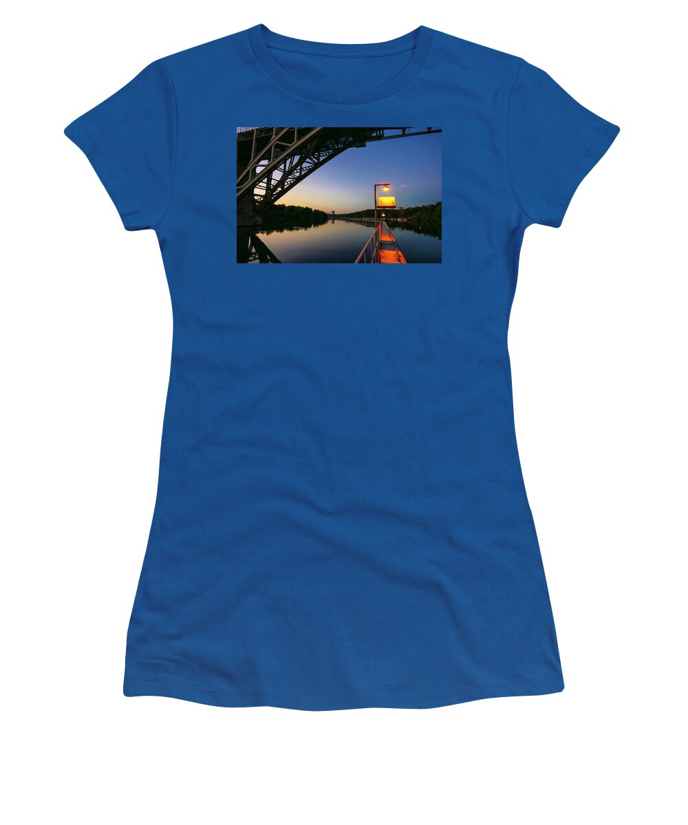Arsta Bridge Women's T-Shirt featuring the photograph Stockholm waterway by Alexander Farnsworth