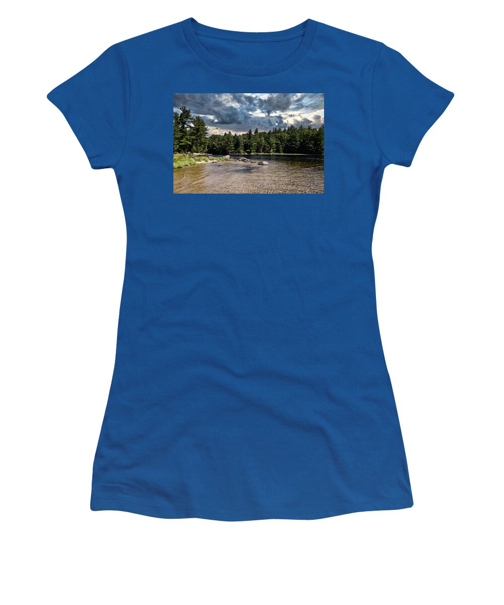 Lake Women's T-Shirt featuring the photograph Storm Clouds Over Richardson Lake Maine by Russel Considine