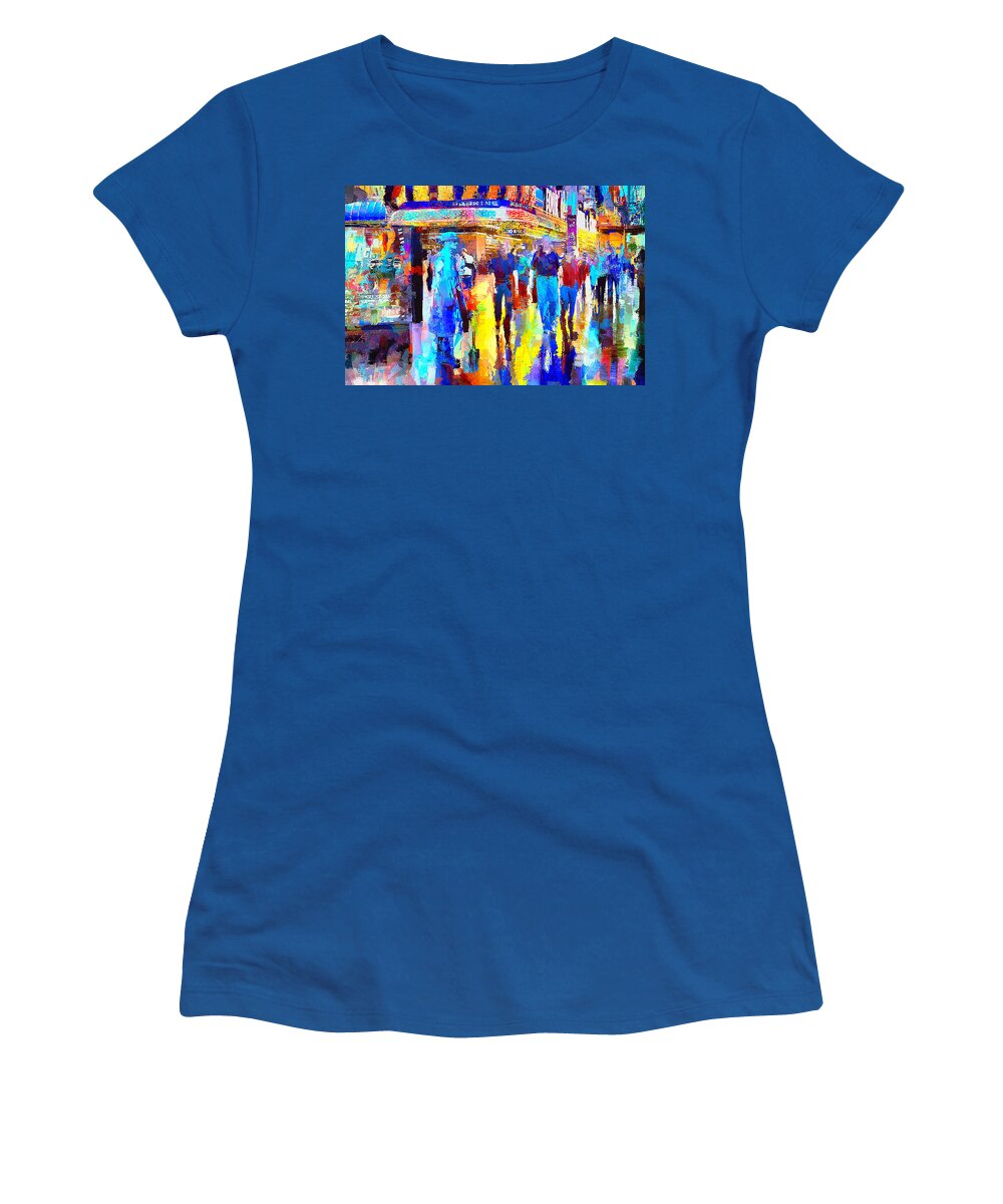Street Mime Women's T-Shirt featuring the photograph Street Mime Entertainer, Las Vegas by Tatiana Travelways