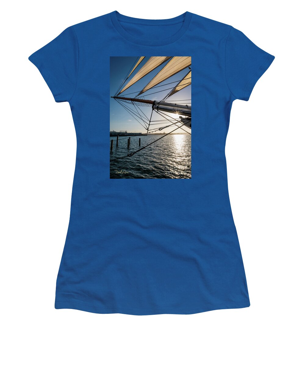 California Women's T-Shirt featuring the photograph Sunburst on the Bow of the Star of India by David Levin
