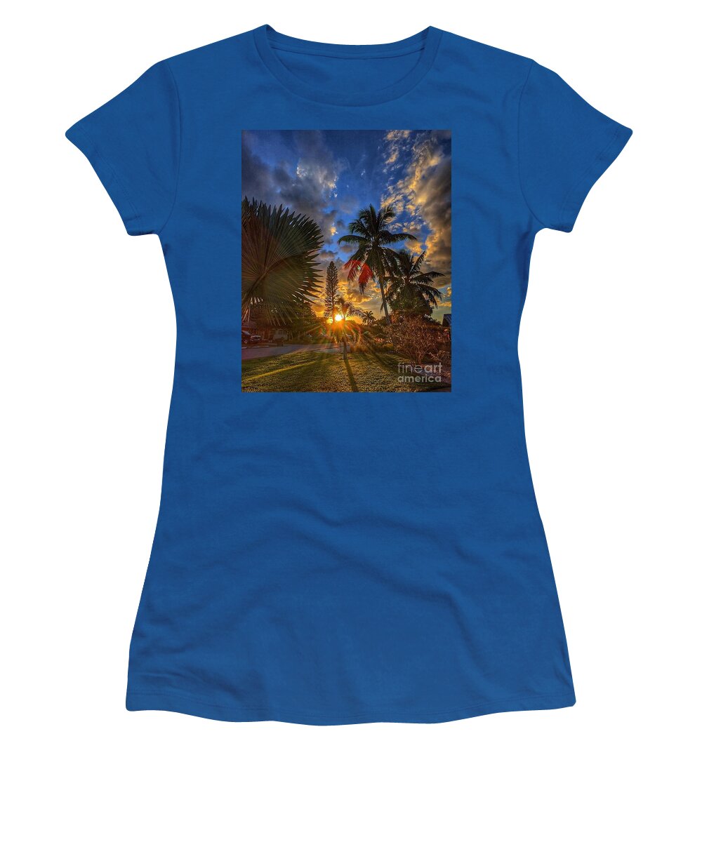 Sunset Women's T-Shirt featuring the photograph Sunset by Claudia Zahnd-Prezioso