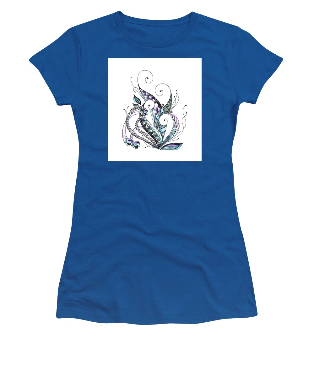 Zentangle Women's T-Shirt featuring the drawing The Artistry of Caregiving by Jan Steinle