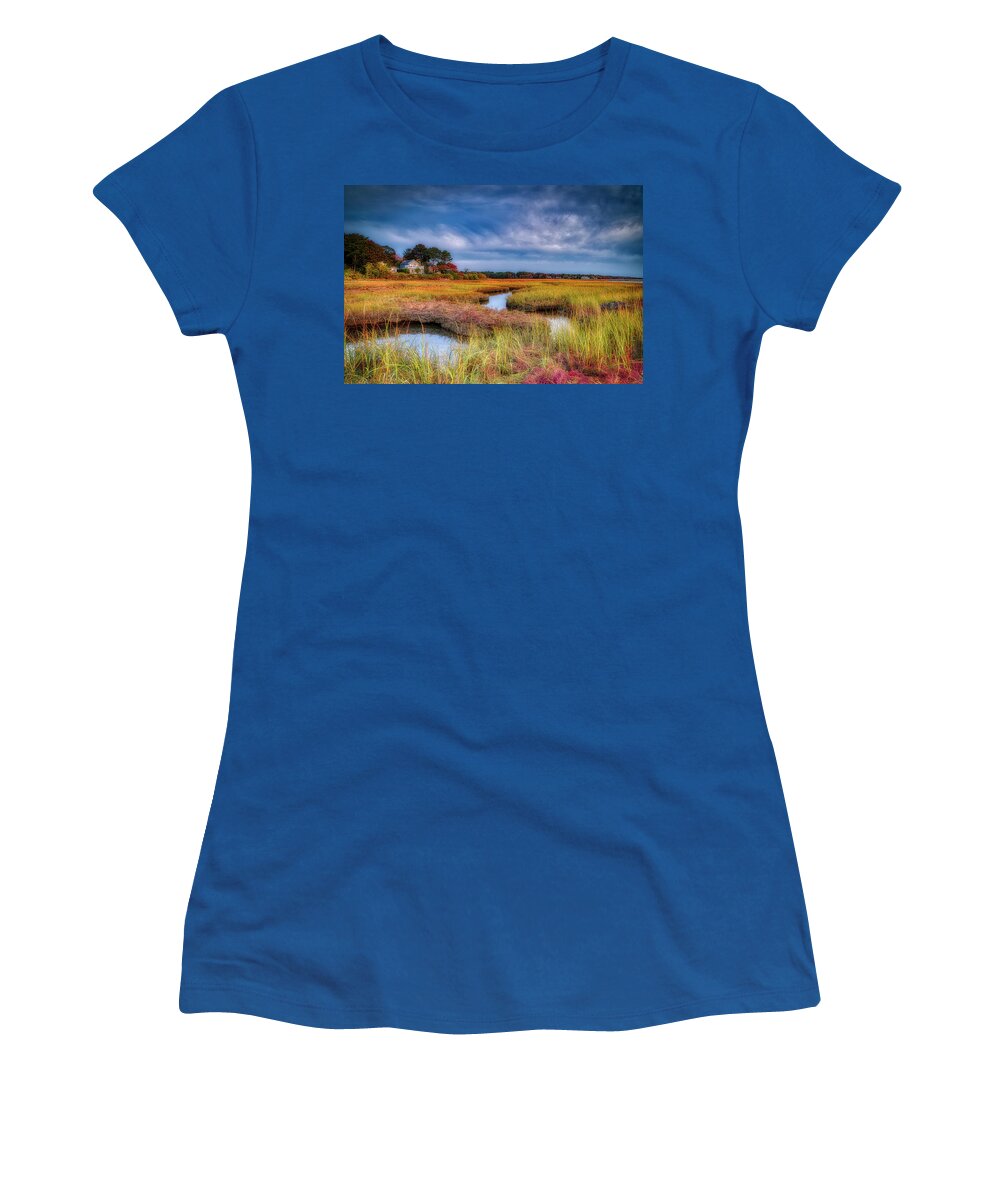 Footbridge Beach Women's T-Shirt featuring the photograph The Marsh by Penny Polakoff