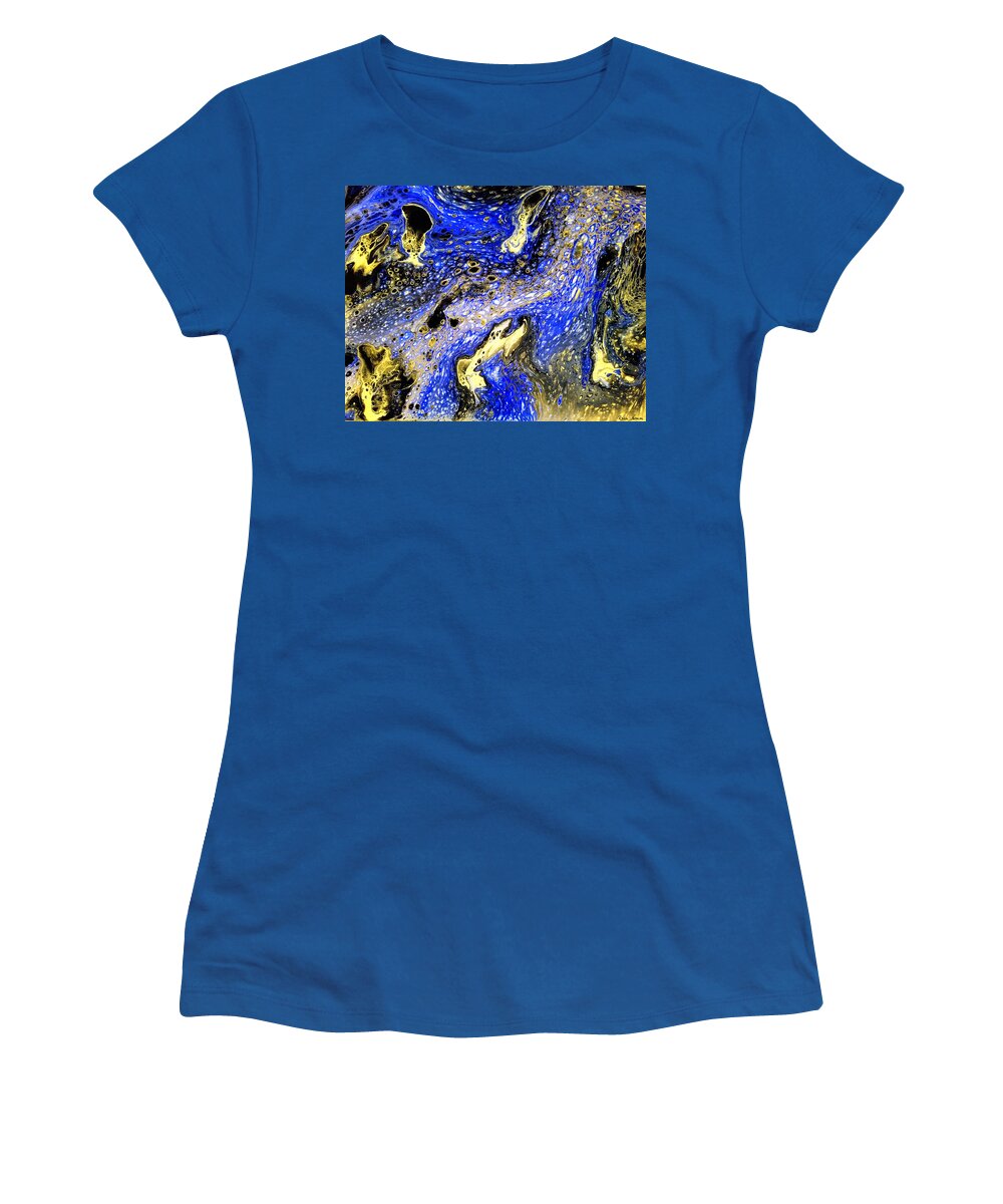  Women's T-Shirt featuring the painting The River of Night by Rein Nomm