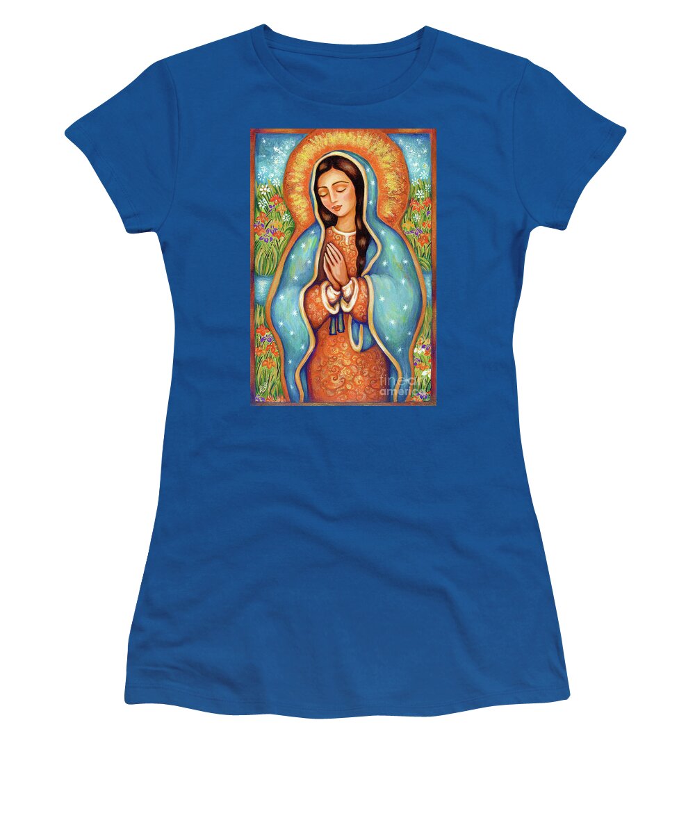 Christian Icon Women's T-Shirt featuring the painting The Virgin of Guadalupe by Eva Campbell