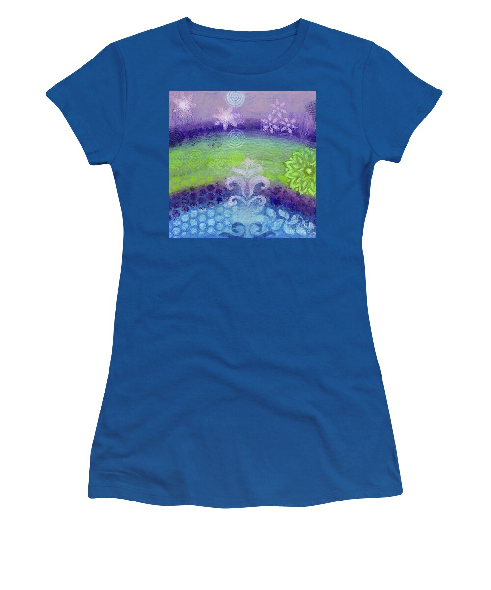 Abstract Women's T-Shirt featuring the painting They Rise by Amy E Fraser