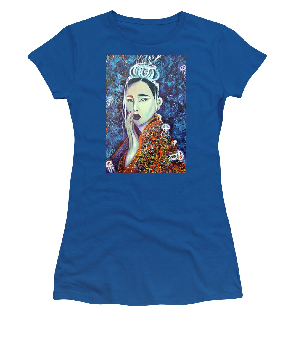  Women's T-Shirt featuring the painting Turritopsis Nutricula by Chiara Magni