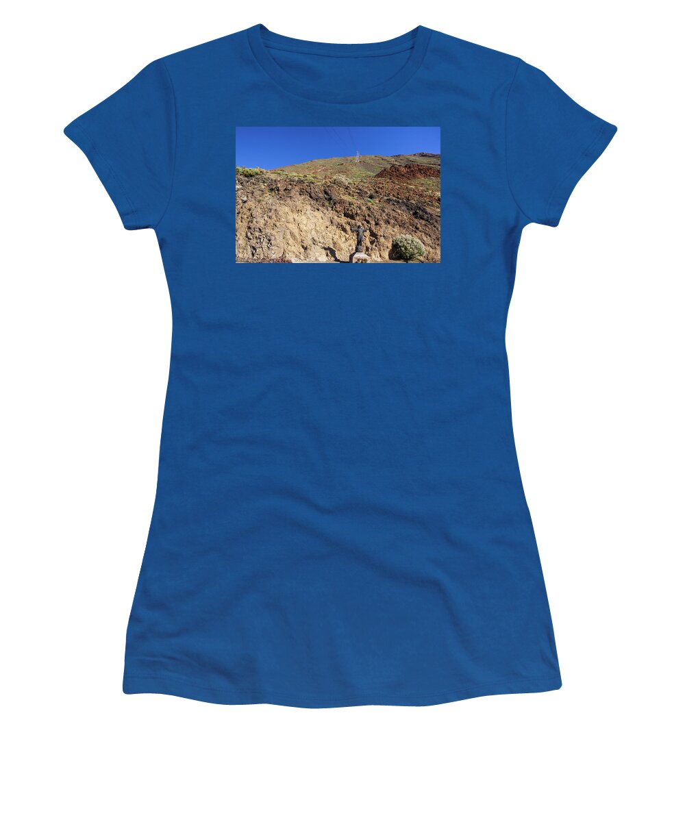 Mountains Women's T-Shirt featuring the photograph Under the cableway to Mount Teide by Sun Travels