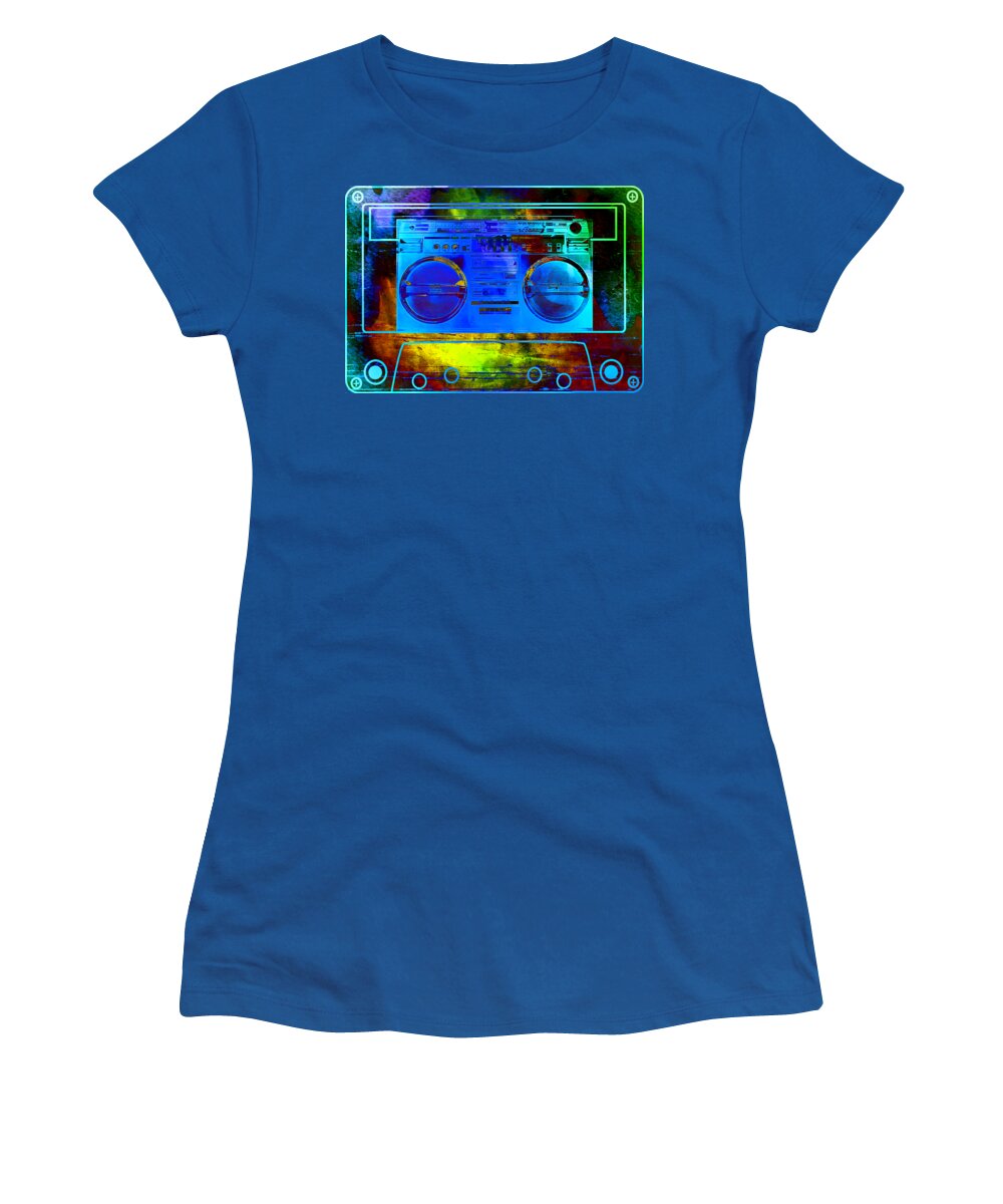 80's Women's T-Shirt featuring the digital art Unique Retro Back to the 80's by Michelle Liebenberg