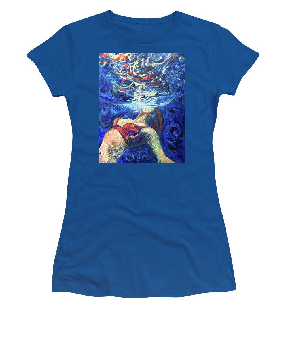  Women's T-Shirt featuring the painting Velvet by Chiara Magni
