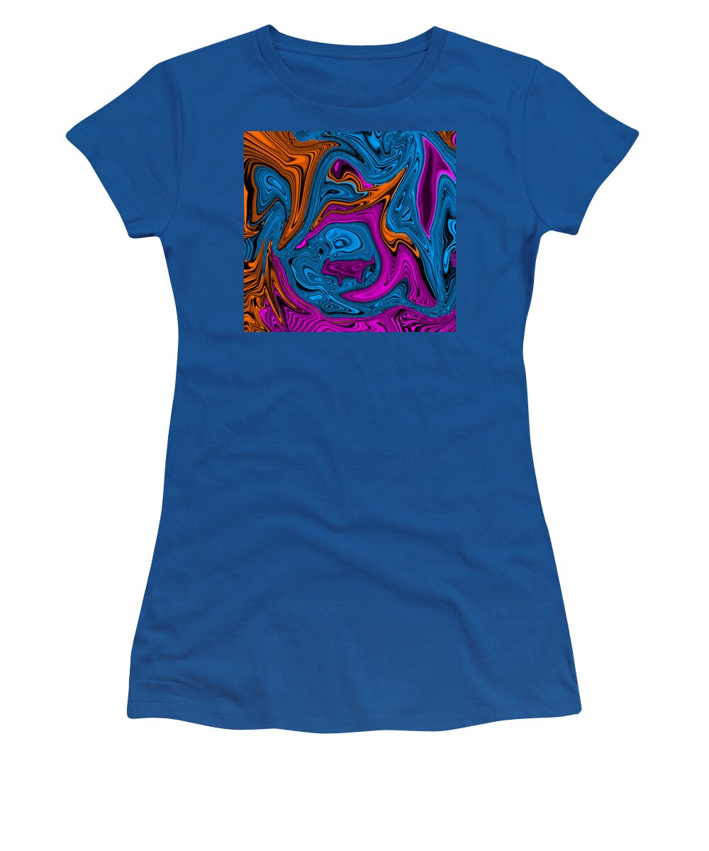 Abstract Art Women's T-Shirt featuring the digital art Walking the Dog Abstract by Ronald Mills