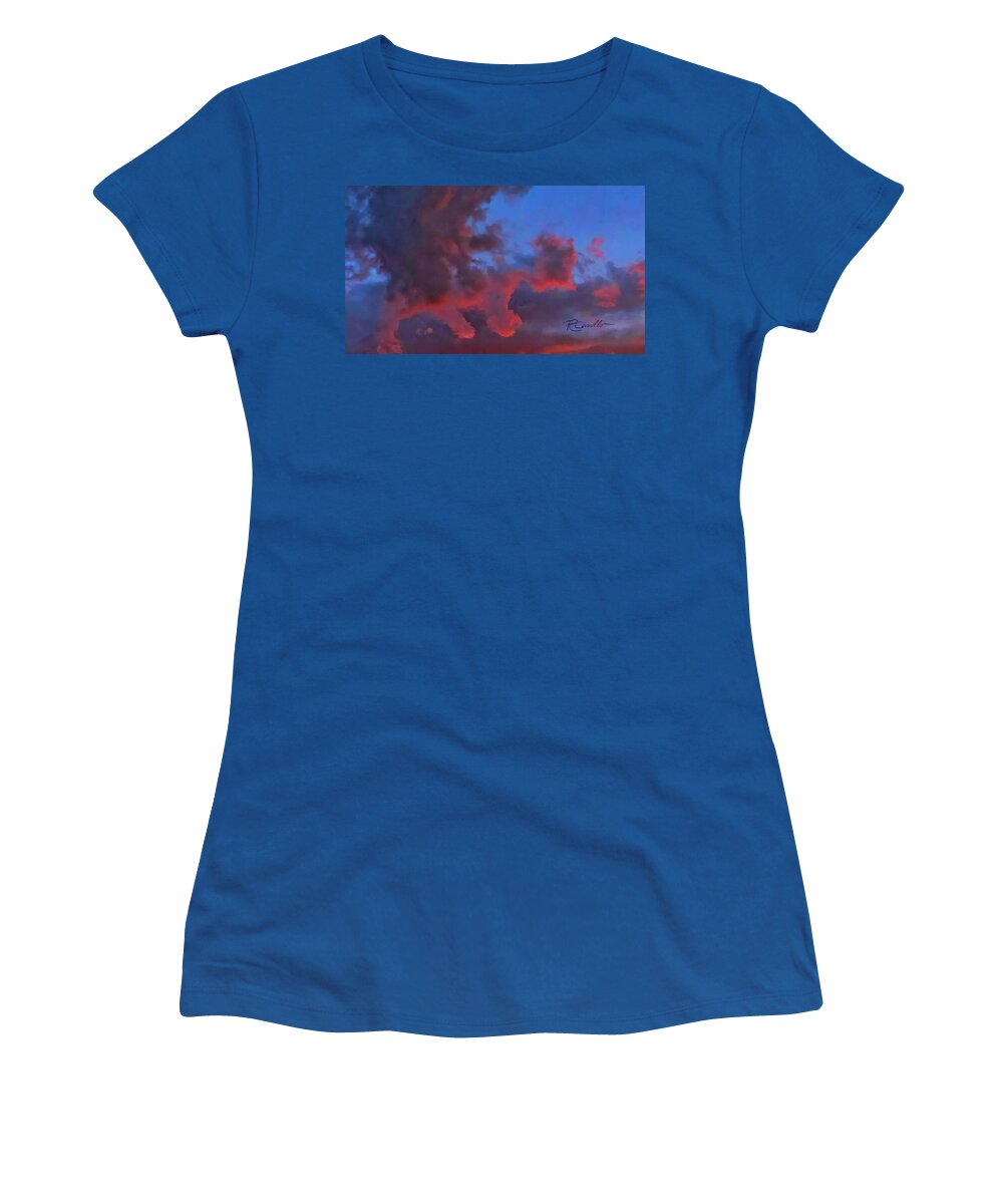 Sunsets Clouds Storms Clouds Clouds In Motion Women's T-Shirt featuring the photograph What Do You See Sunset by Ruben Carrillo