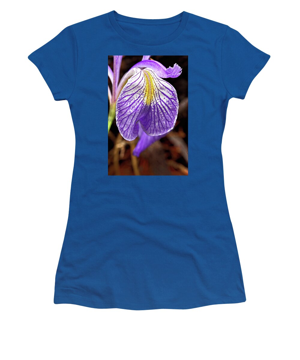 Flower Women's T-Shirt featuring the photograph Wild Iris Petal by Bob Falcone