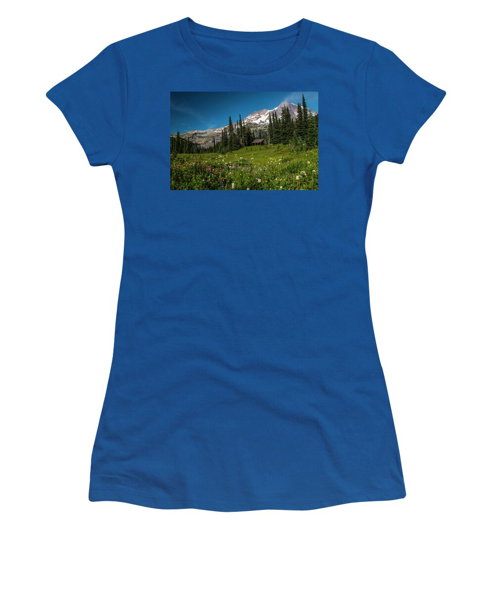 Mount Rainier National Park Women's T-Shirt featuring the photograph Worth the Effort-3 by Doug Scrima