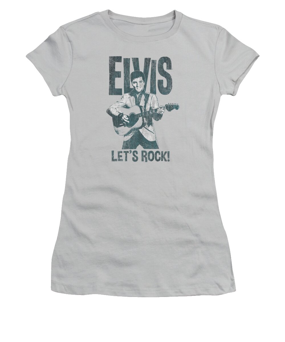 Elvis Women's T-Shirt featuring the digital art Elvis - Let's Rock by Brand A