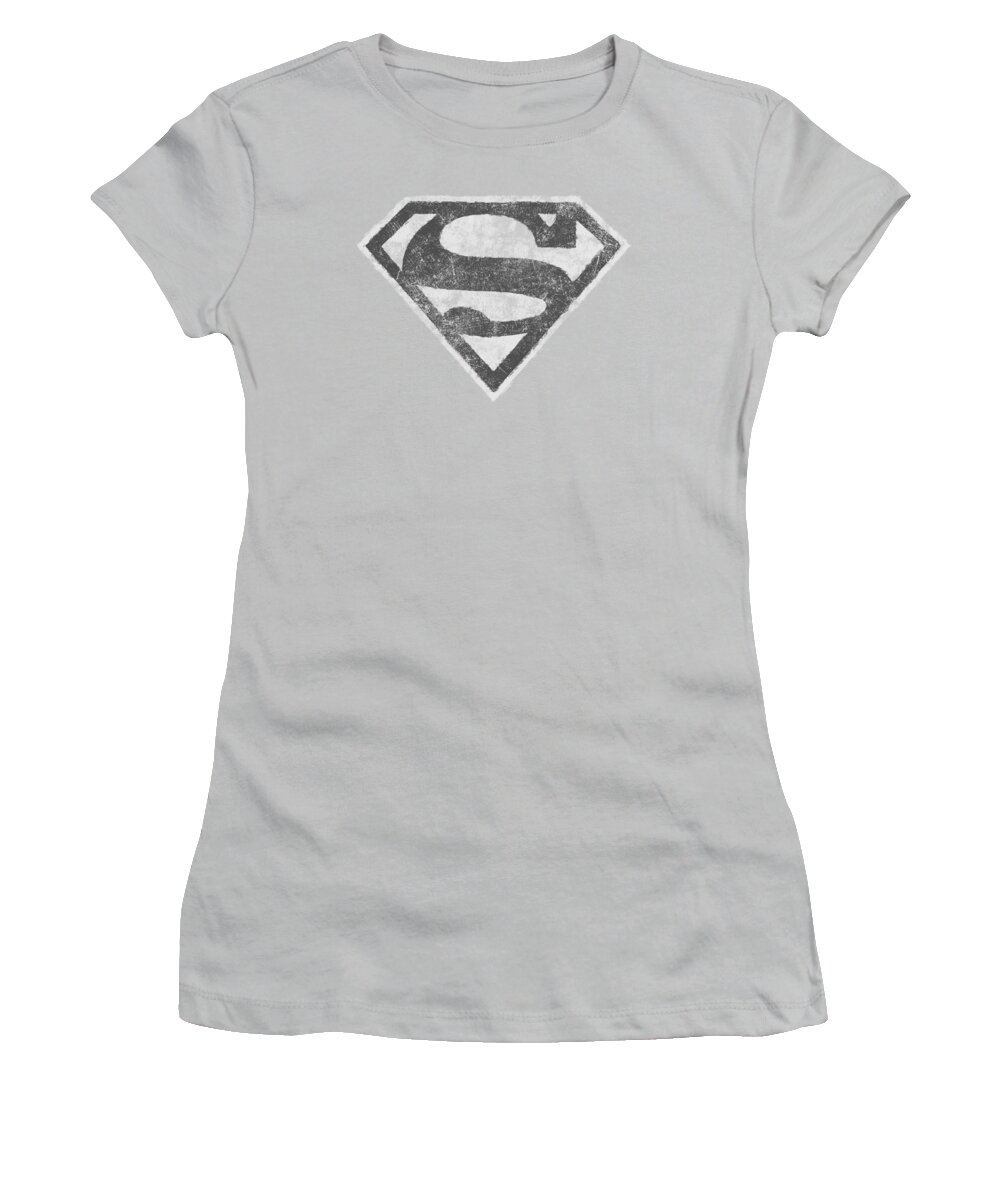 Superman Women's T-Shirt featuring the digital art Superman - Grey S by Brand A