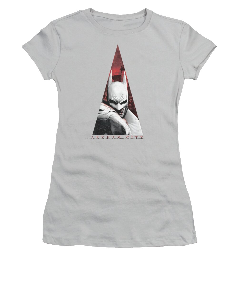 Arkham City Women's T-Shirt featuring the digital art Arkham City - Bat Triangle by Brand A