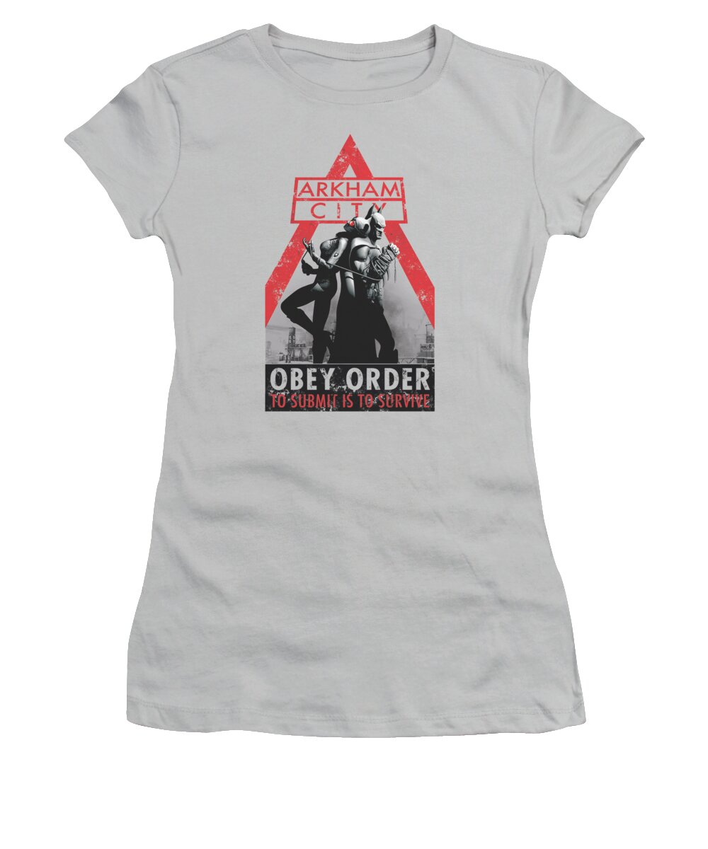 Arkham City Women's T-Shirt featuring the digital art Arkham City - Obey Order by Brand A