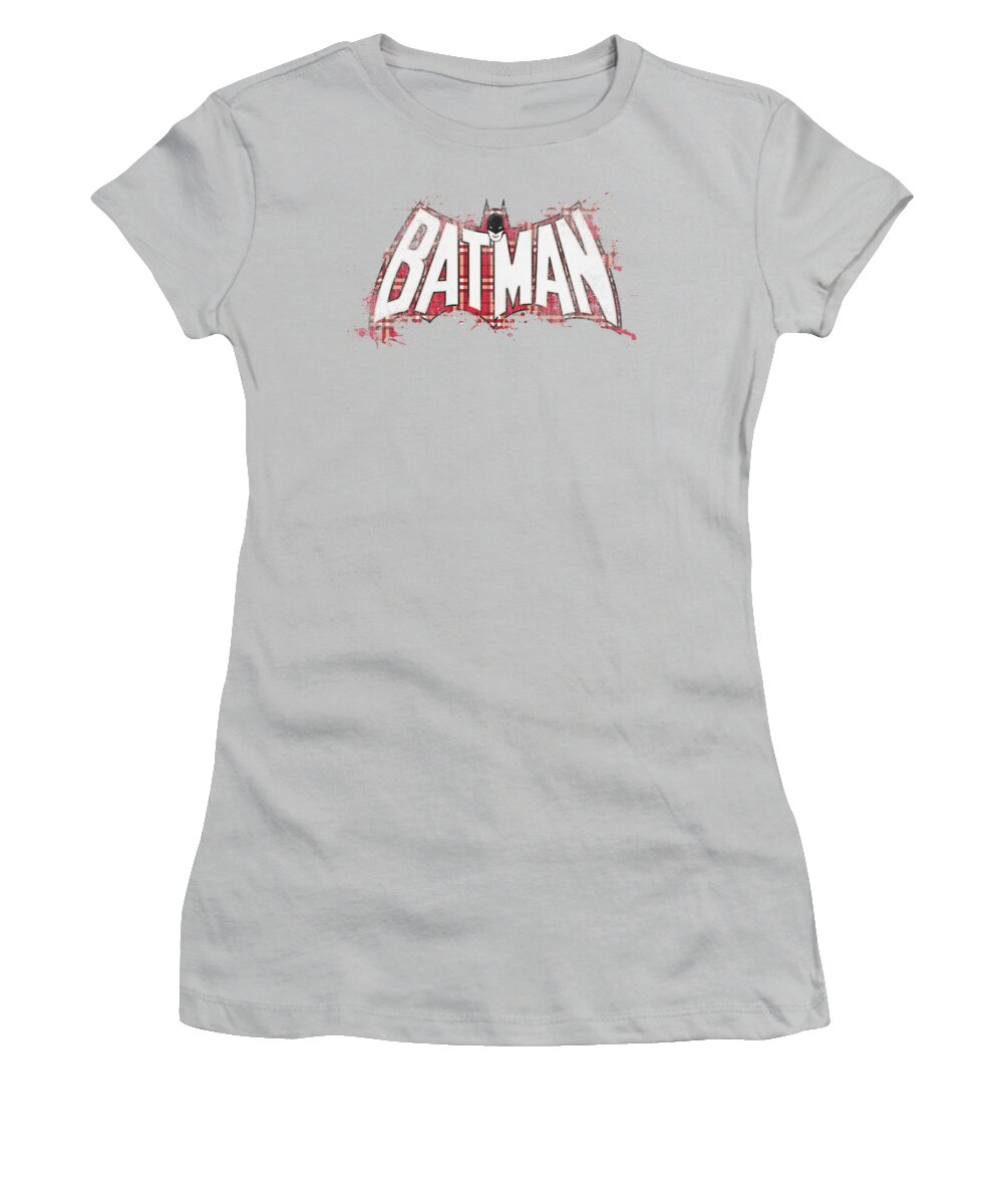 Batman Women's T-Shirt featuring the digital art Batman - Plaid Splat Logo by Brand A