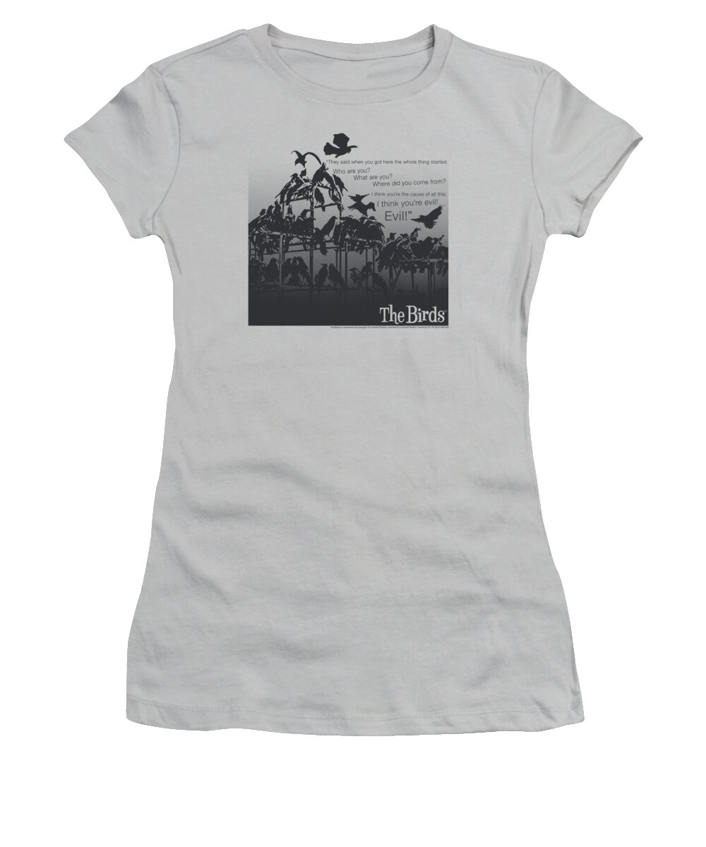 Birds Women's T-Shirt featuring the digital art Birds - Evil by Brand A