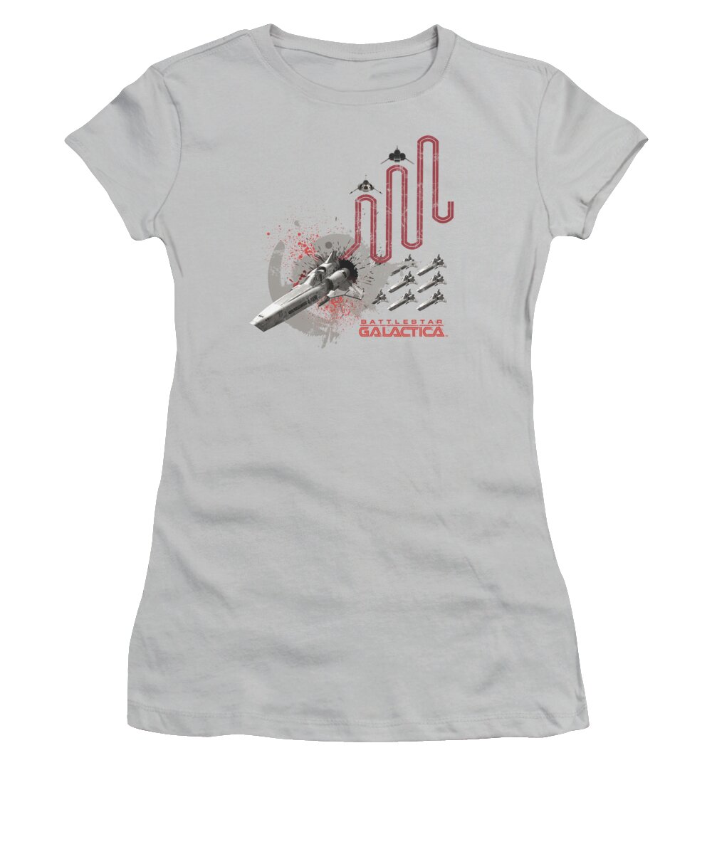 Battlestar Women's T-Shirt featuring the digital art Bsg - Red Squadron Splatter by Brand A