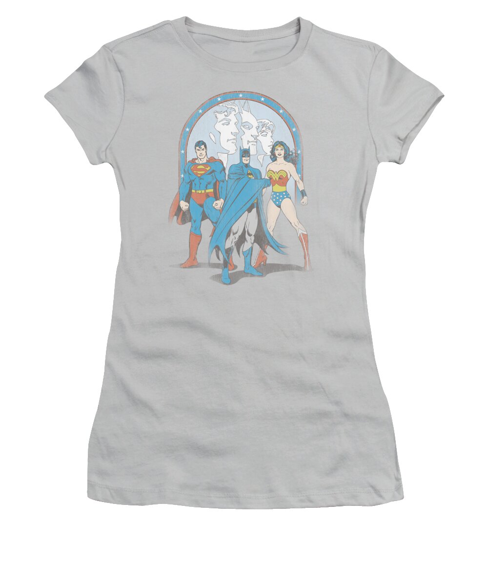 Dc Comics Women's T-Shirt featuring the digital art Dc - Trinity by Brand A
