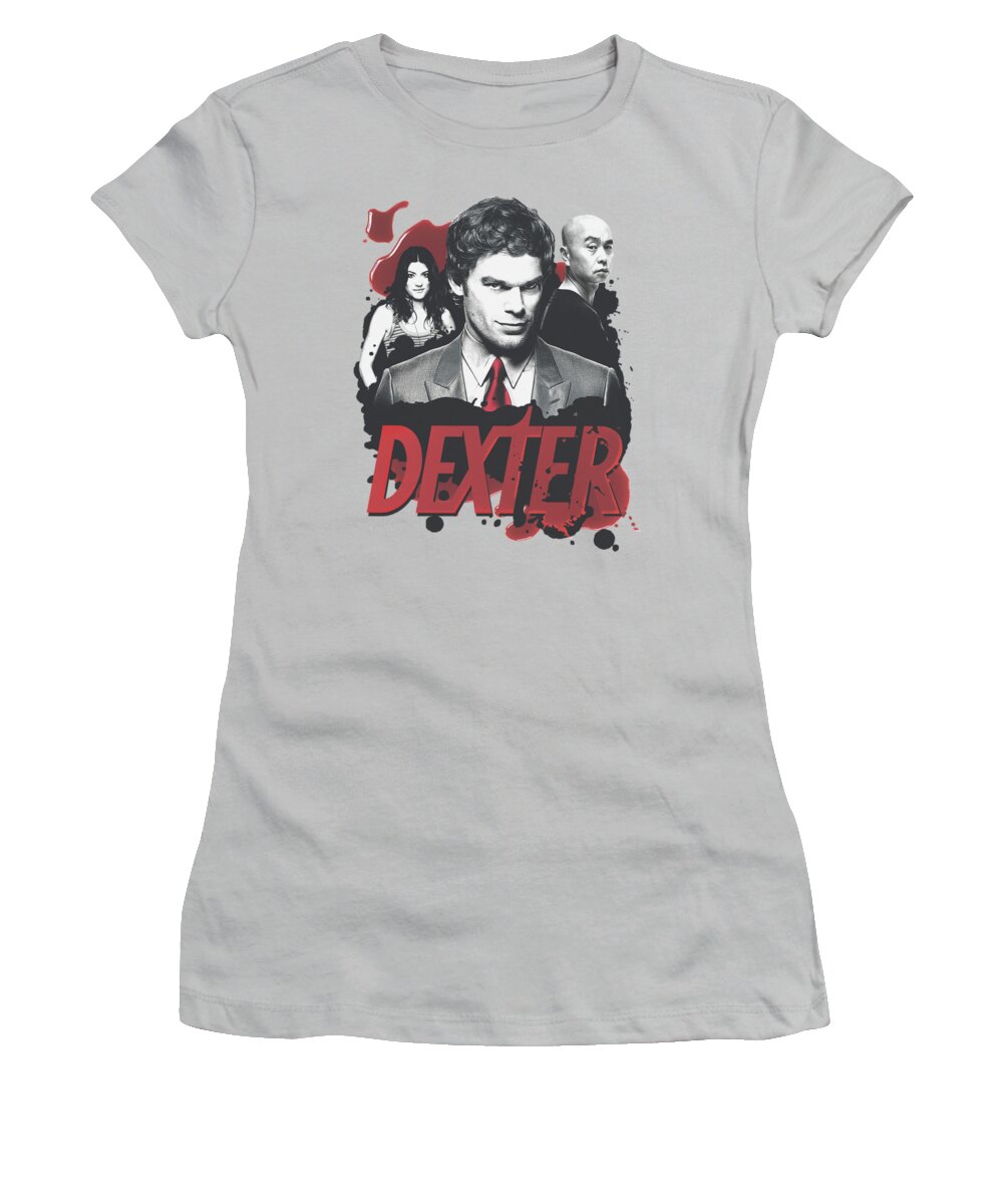 Dexter Women's T-Shirt featuring the digital art Dexter - Bloody Trio by Brand A
