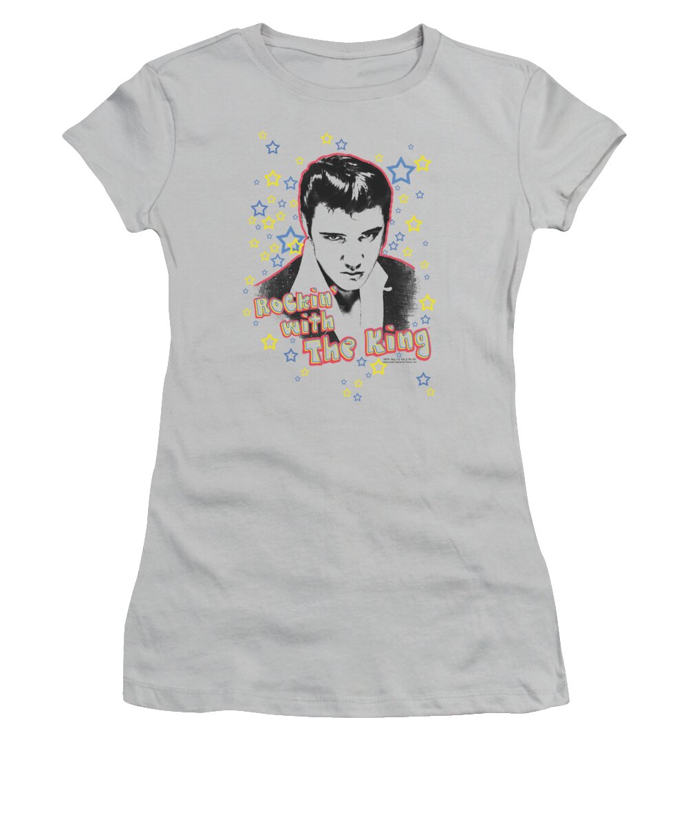 Elvis Women's T-Shirt featuring the digital art Elvis - Rockin With The King by Brand A