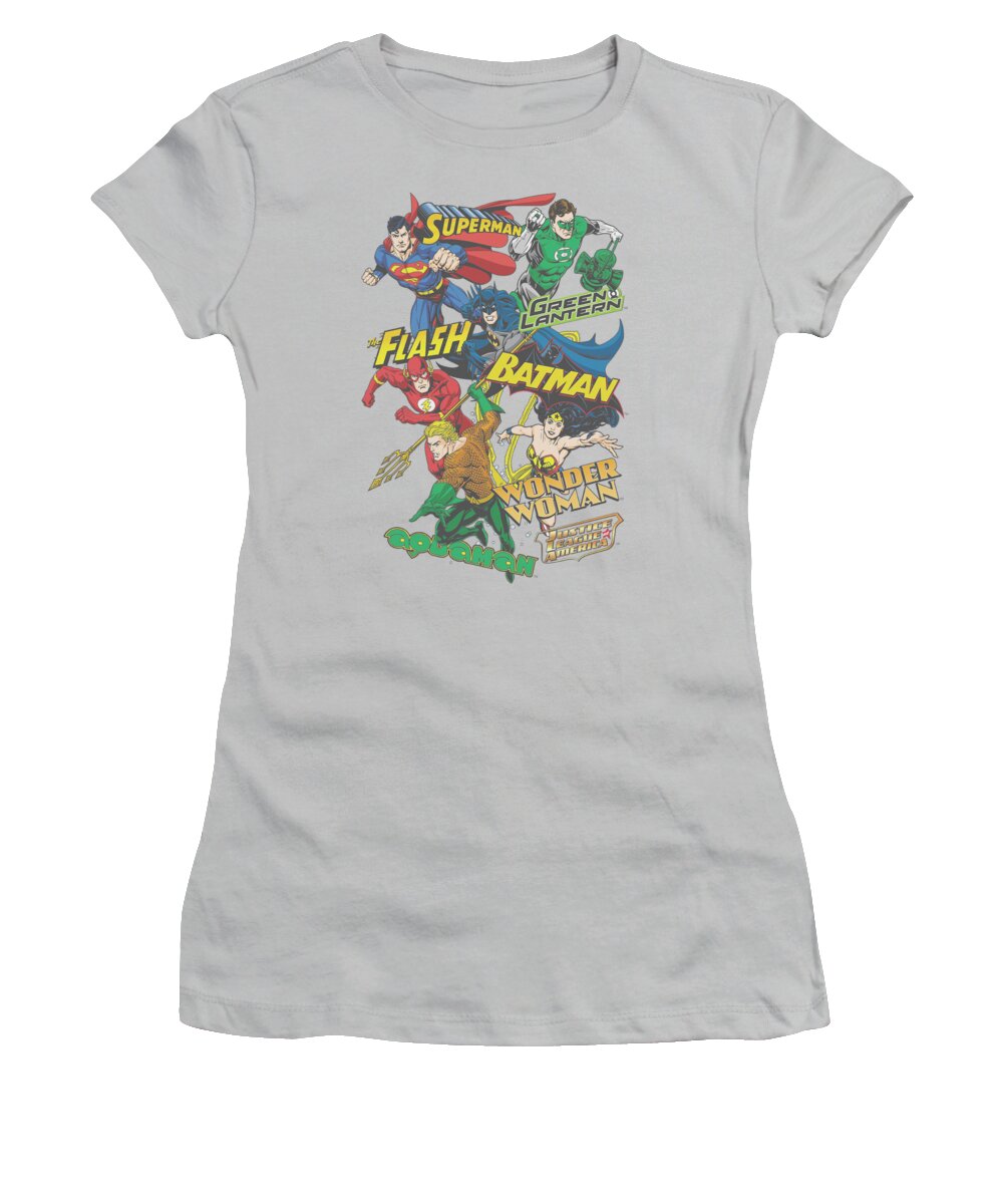 Justice League Of America Women's T-Shirt featuring the digital art Jla - Justice Collage by Brand A