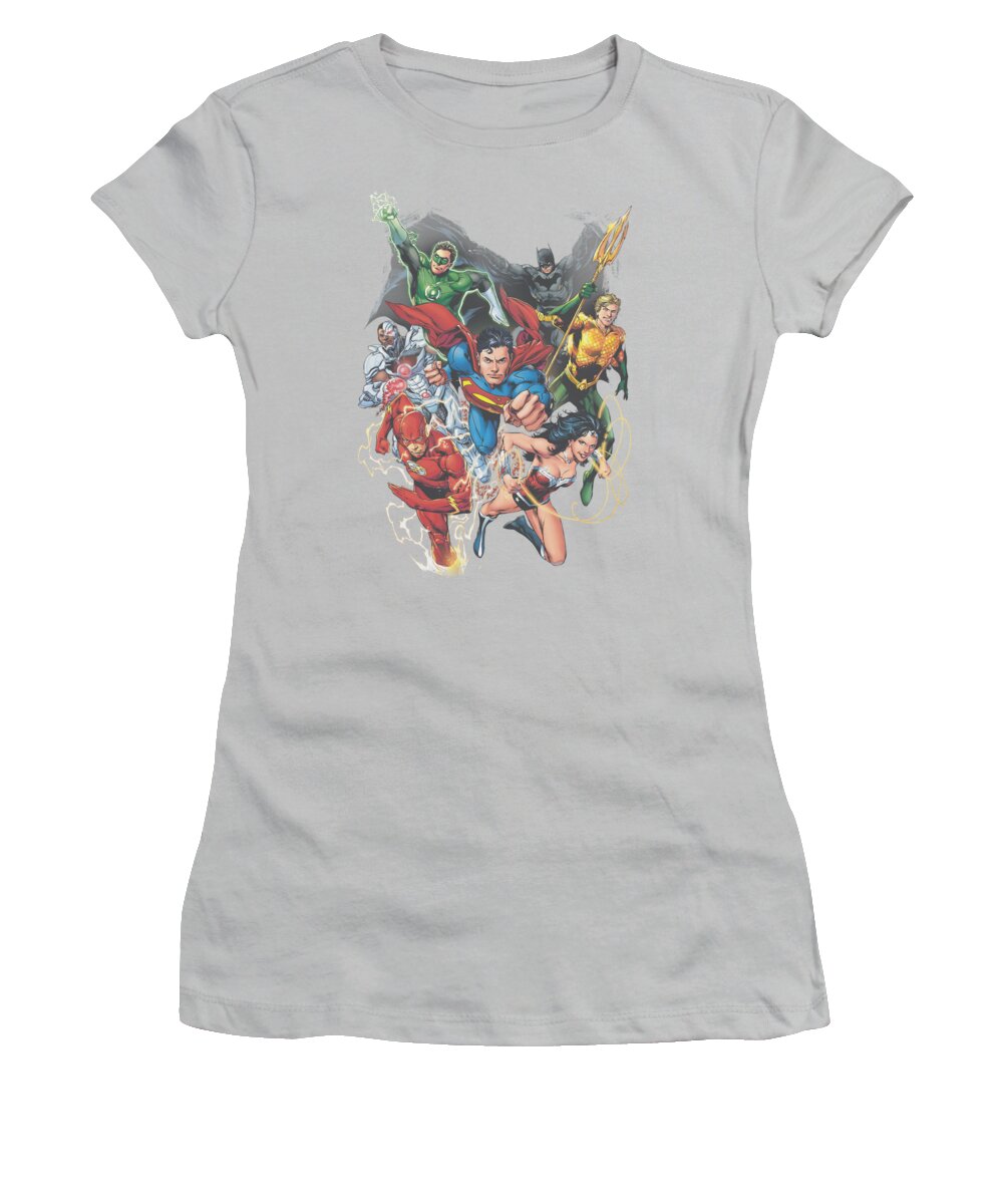Justice League Of America Women's T-Shirt featuring the digital art Jla - Refuse To Give Up by Brand A