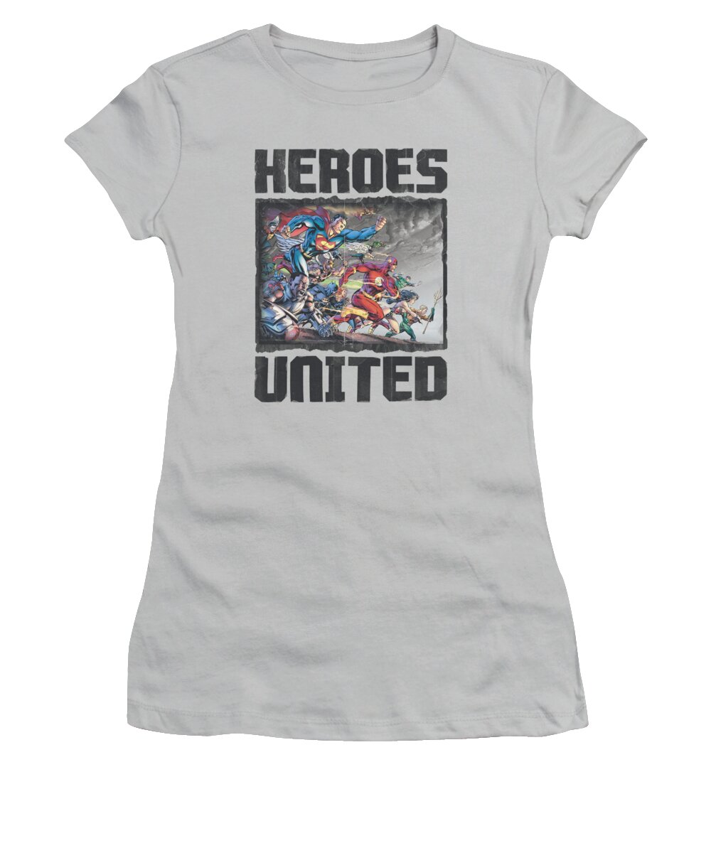 Justice League Of America Women's T-Shirt featuring the digital art Jla - The Charge by Brand A
