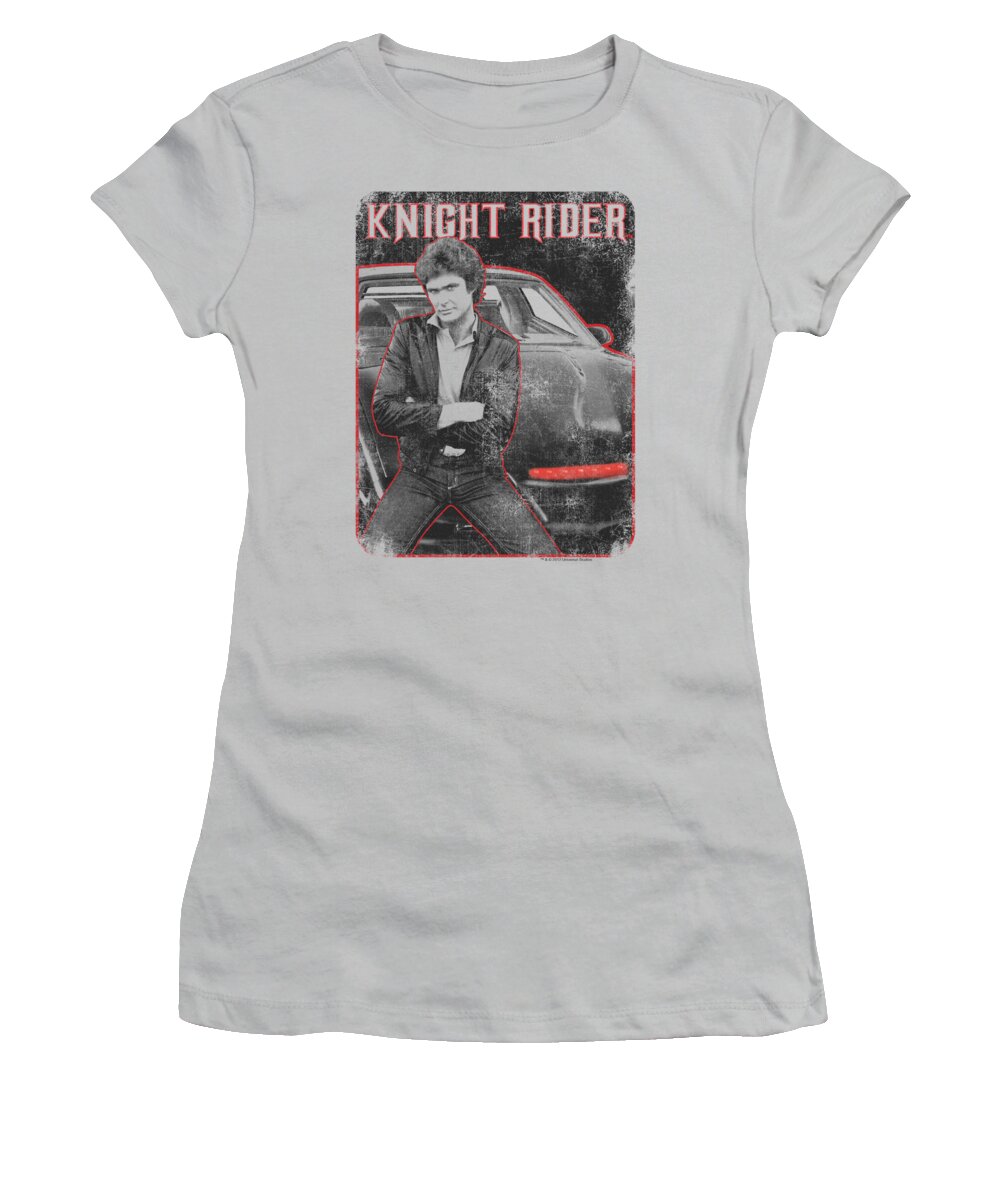 Knight Rider Women's T-Shirt featuring the digital art Knight Rider - Knight And Kitt by Brand A