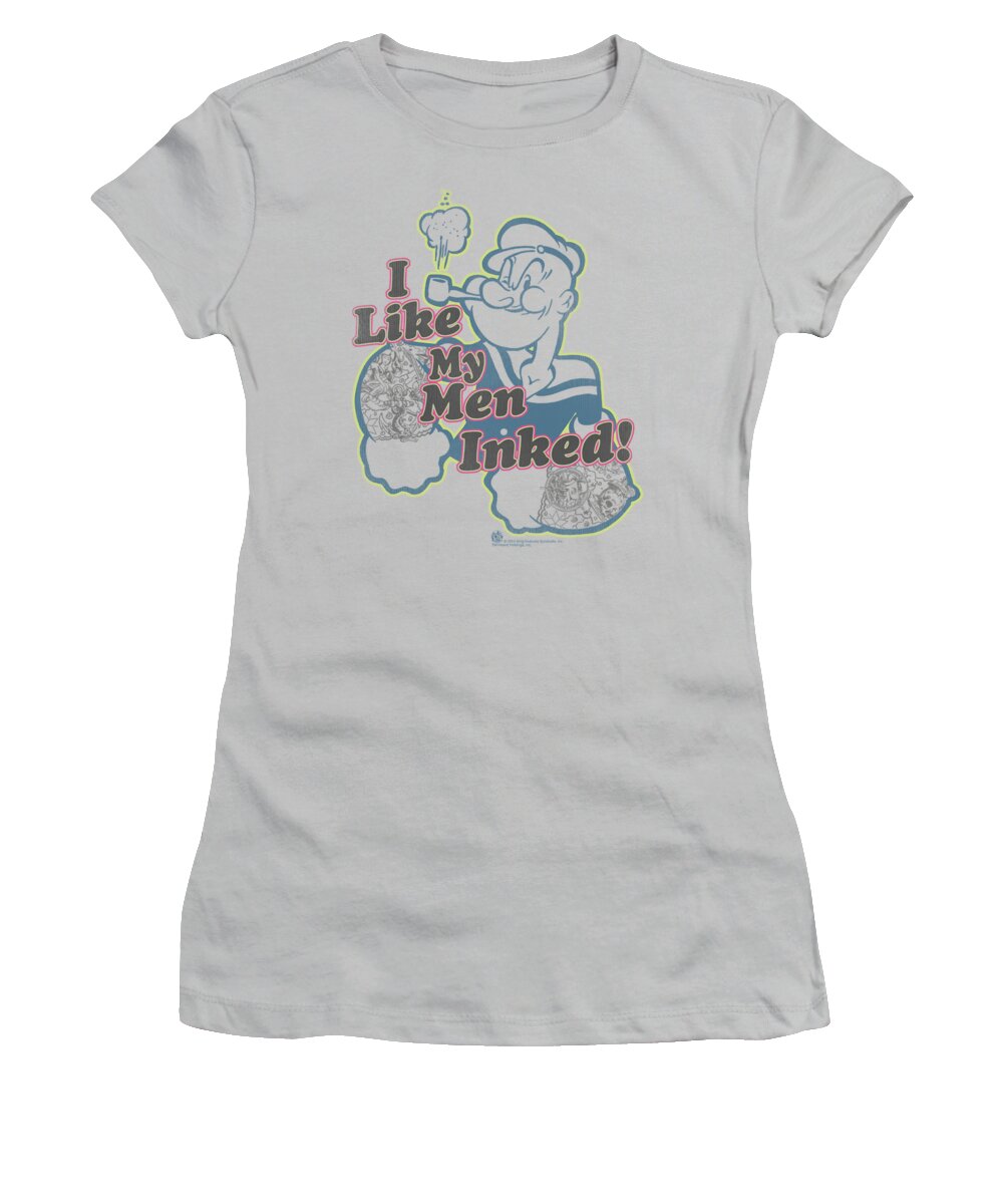 Popeye Women's T-Shirt featuring the digital art Popeye - Inked Men by Brand A