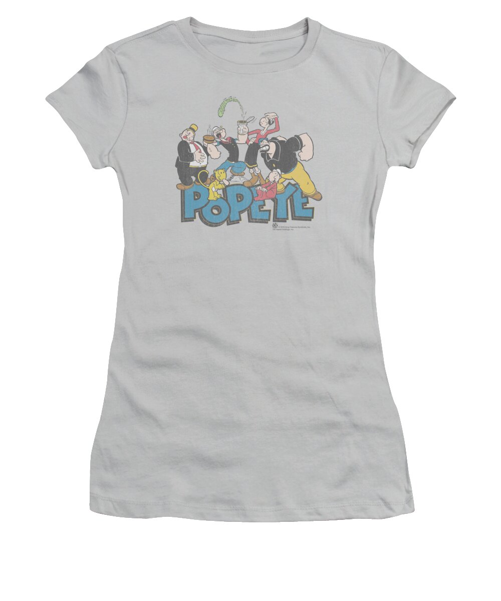 Popeye Women's T-Shirt featuring the digital art Popeye - The Gang by Brand A