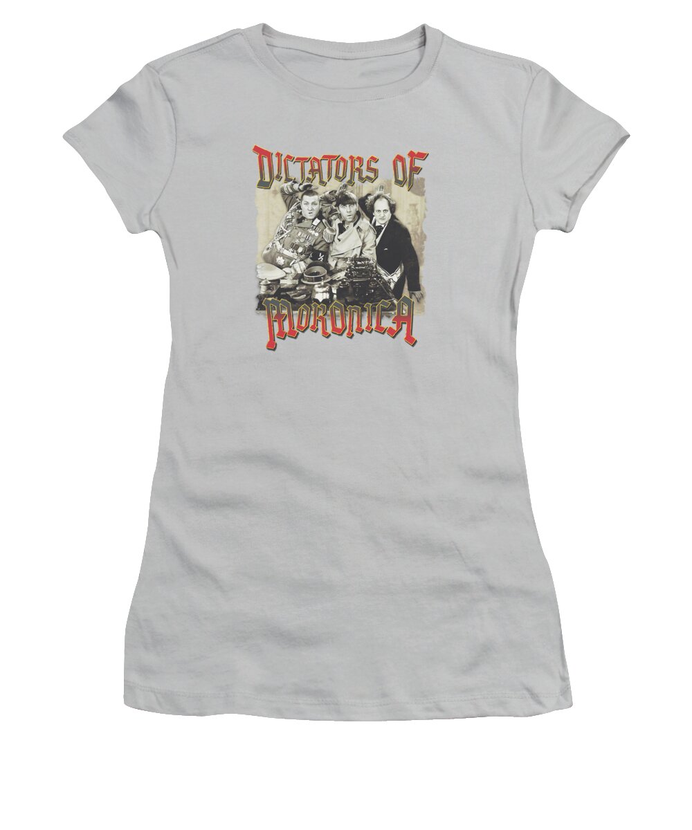 The Three Stooges Women's T-Shirt featuring the digital art Three Stooges - Moronica by Brand A