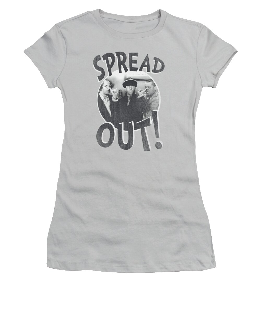 The Three Stooges Women's T-Shirt featuring the digital art Three Stooges - Spread Out by Brand A