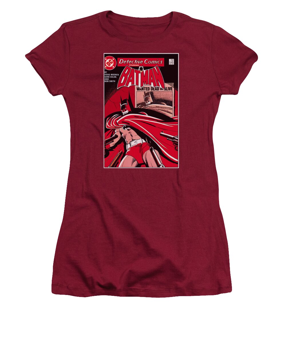 Dc Comics Women's T-Shirt featuring the digital art Dc - Wanted Bat #1 by Brand A