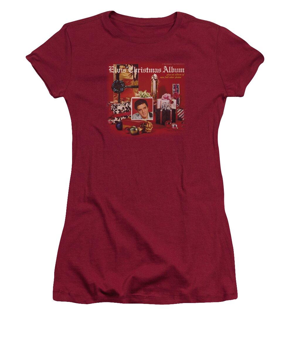 Elvis Women's T-Shirt featuring the digital art Elvis - Christmas Album by Brand A