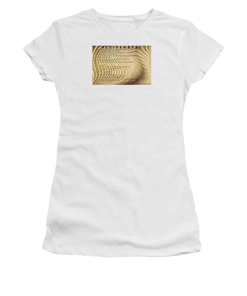 Desiderata Women's T-Shirt featuring the digital art Desiderata 4 by Wendy Wilton
