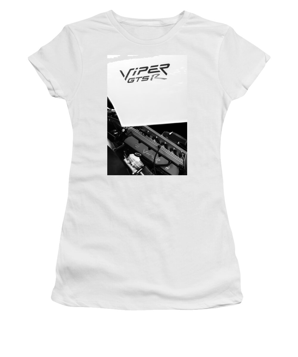 1998 Dodge Viper Gts-r Engine Women's T-Shirt featuring the photograph 1998 Dodge Viper GTS-R Engine by Jill Reger
