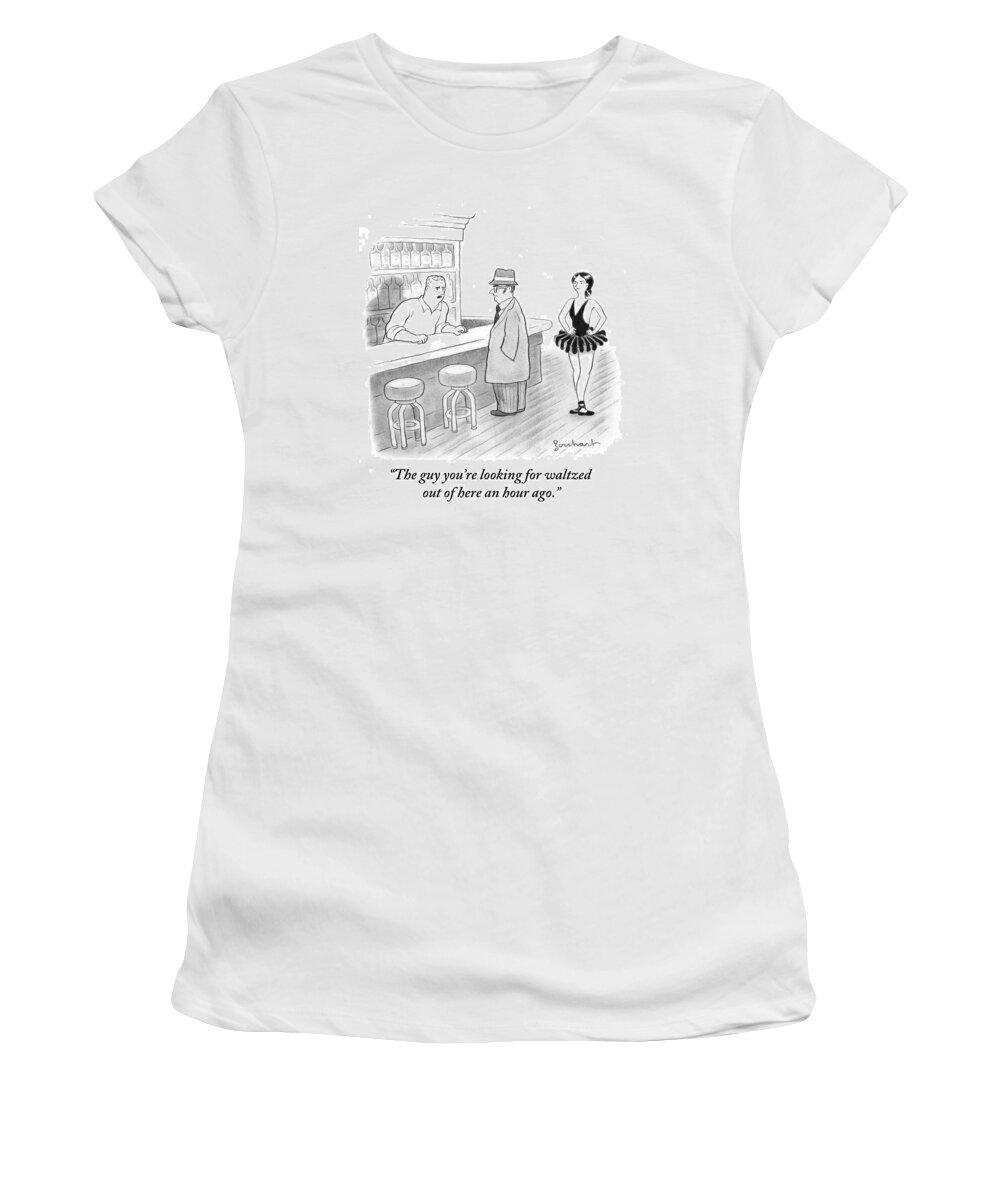 Ballet Women's T-Shirt featuring the drawing A Bartender Talks To A Member Of The Mafia #1 by David Borchart