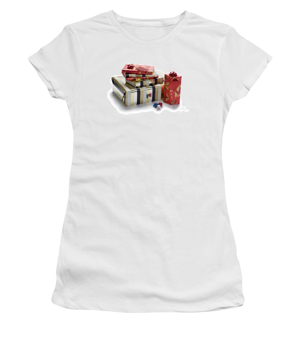 Bow Women's T-Shirt featuring the photograph Christmas Gifts #1 by Lee Avison