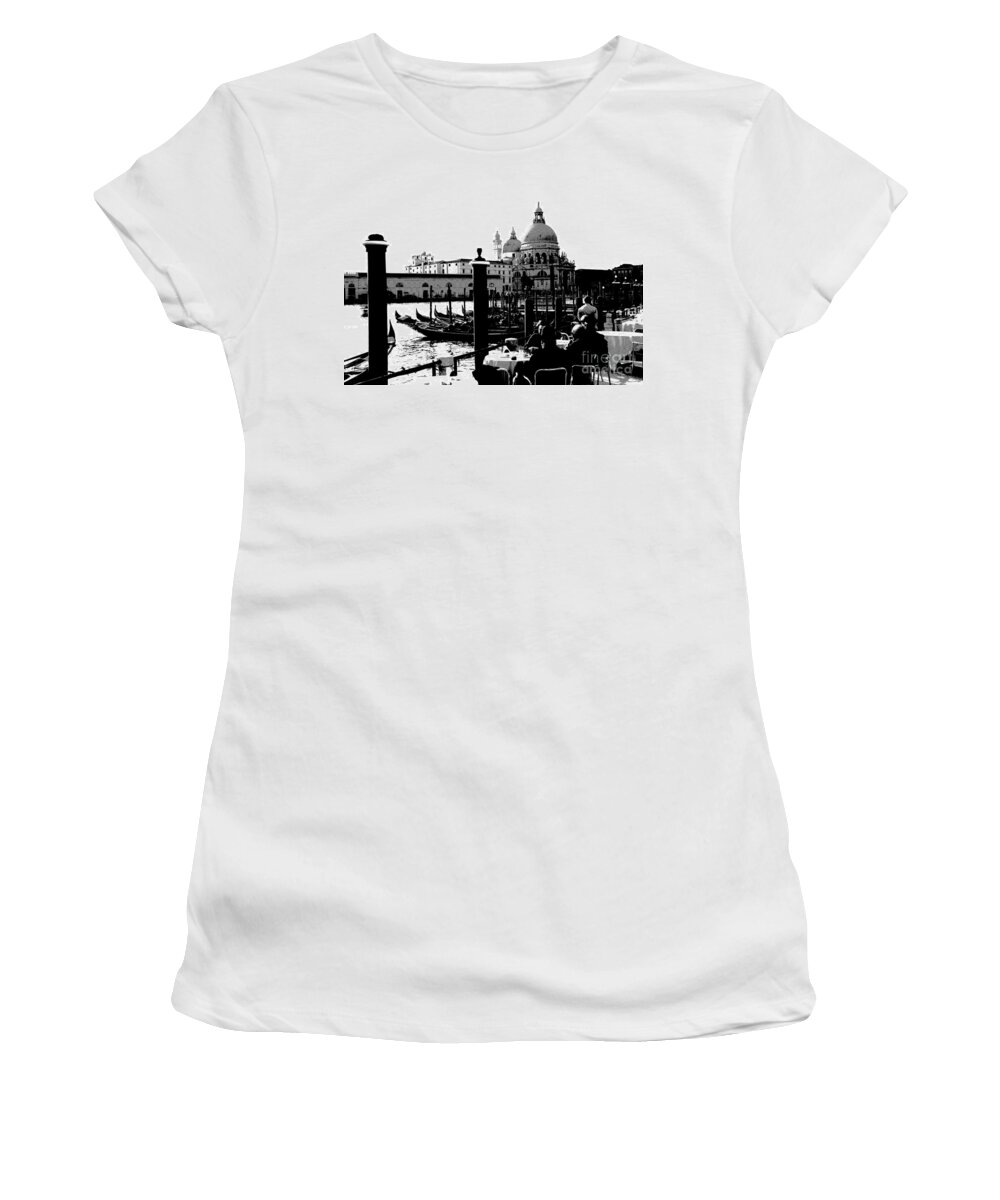 Black And White Women's T-Shirt featuring the photograph Enjoying the View #2 by Jacqueline M Lewis