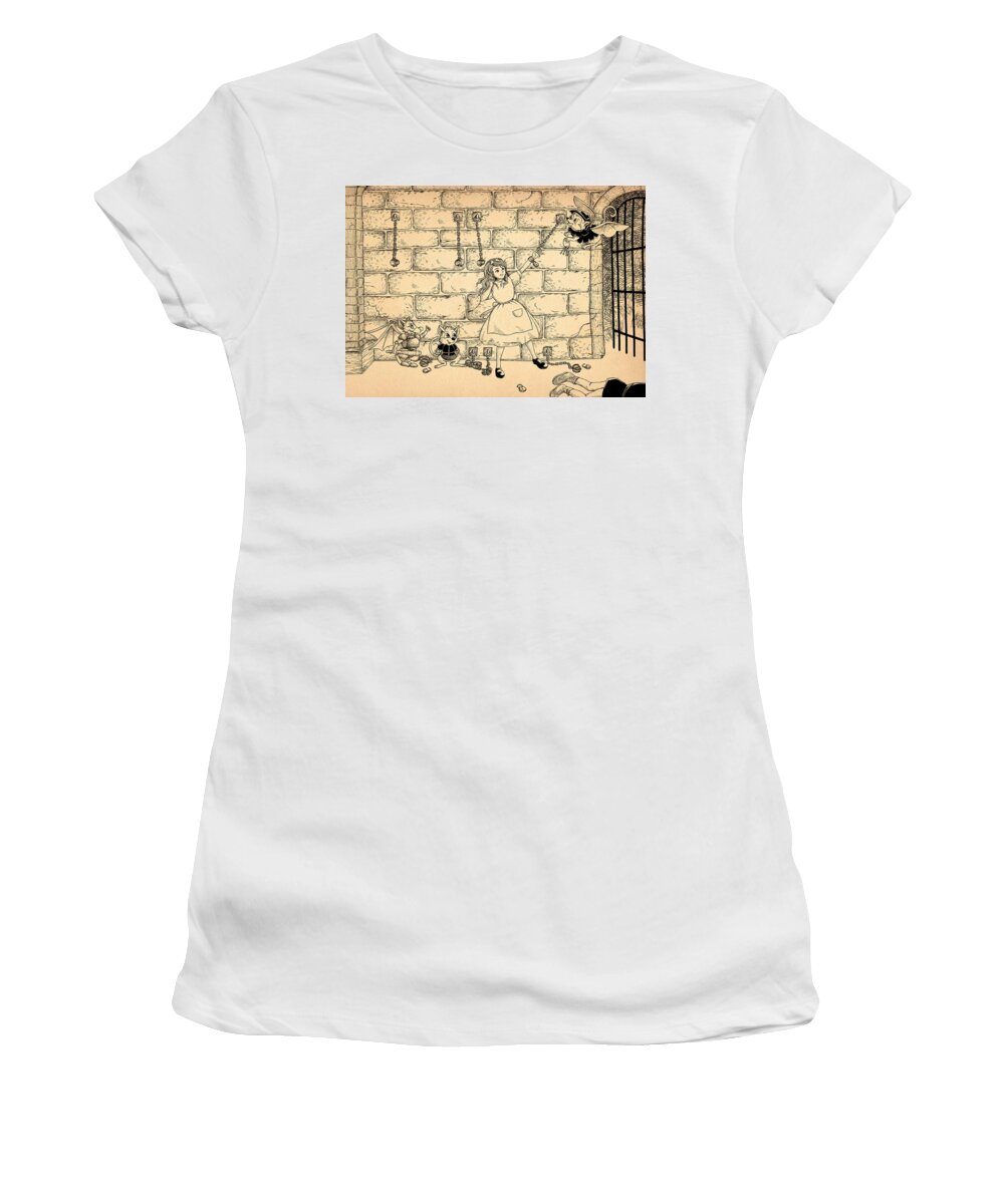 Wurtherington Women's T-Shirt featuring the drawing Escape #2 by Reynold Jay