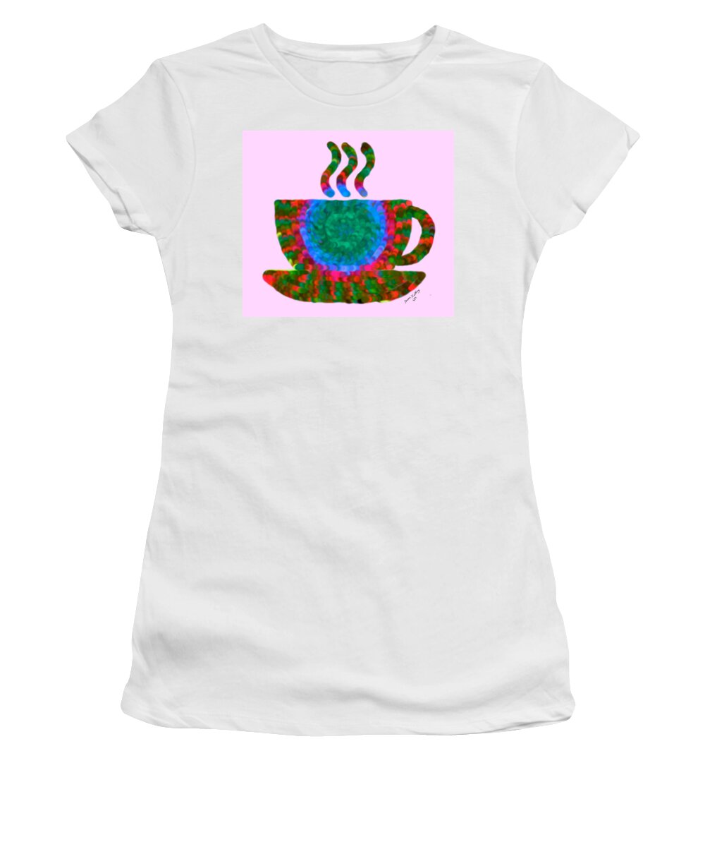 Abstract Women's T-Shirt featuring the painting Fauvistic Cup of Coffee #1 by Bruce Nutting
