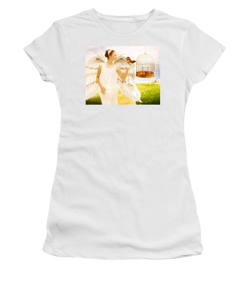 Freedom Song Women's T-Shirt featuring the digital art Freedom Song by Jennifer Page