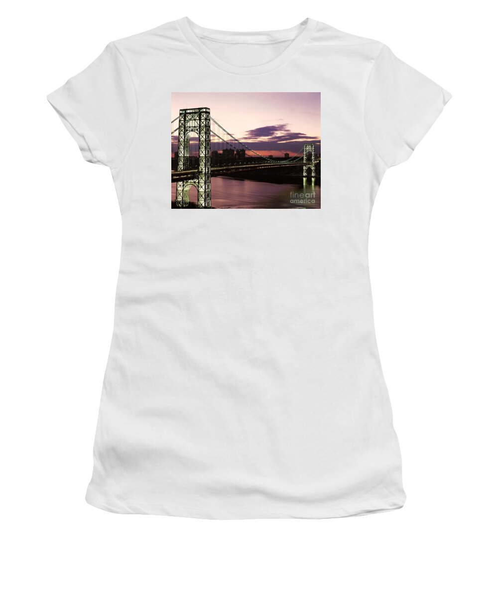 Gw Bridge Women's T-Shirt featuring the photograph George Washington Bridge #1 by Rafael Macia
