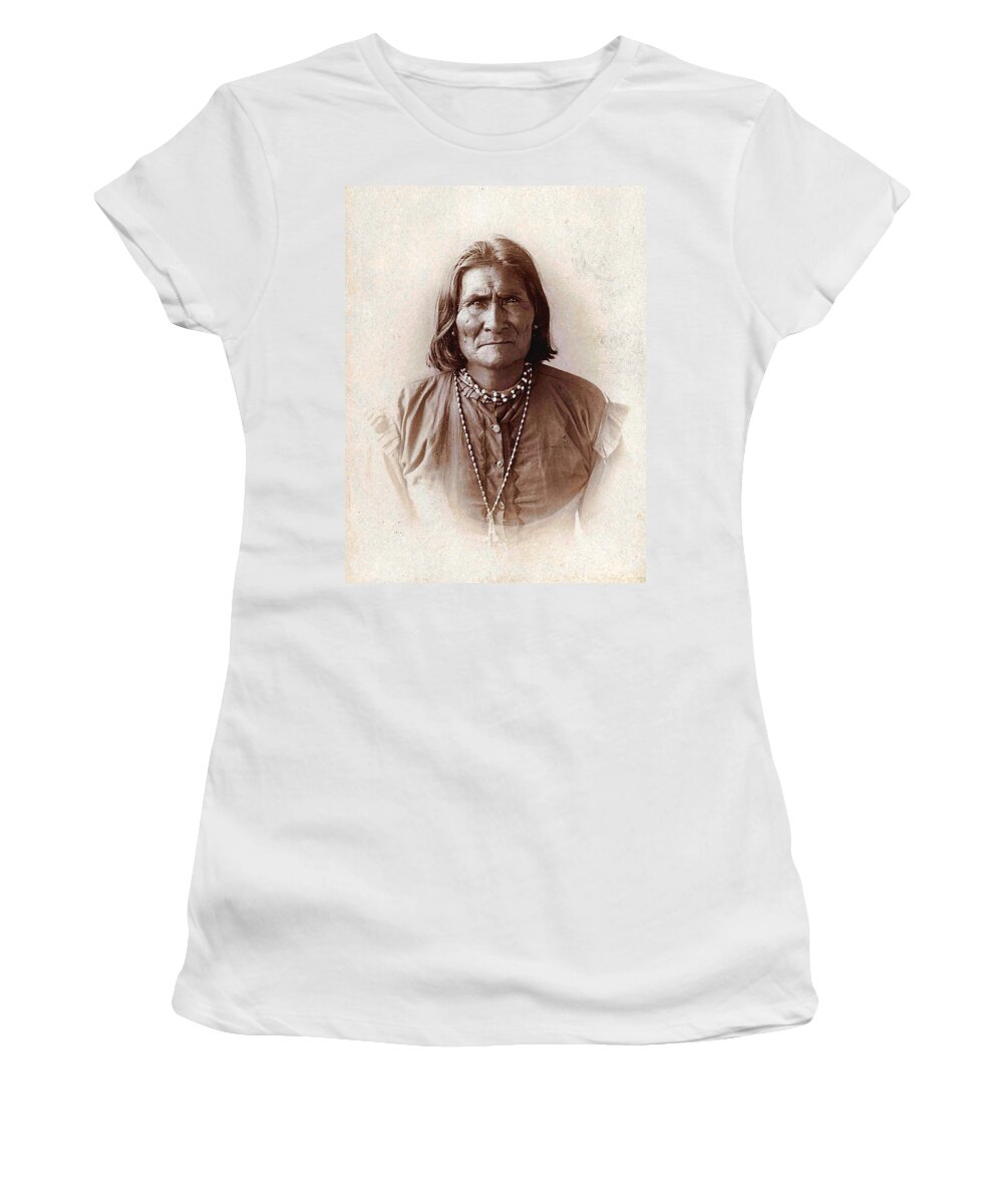 Unknown Women's T-Shirt featuring the digital art Geronimo Native American Chief #1 by Unknown