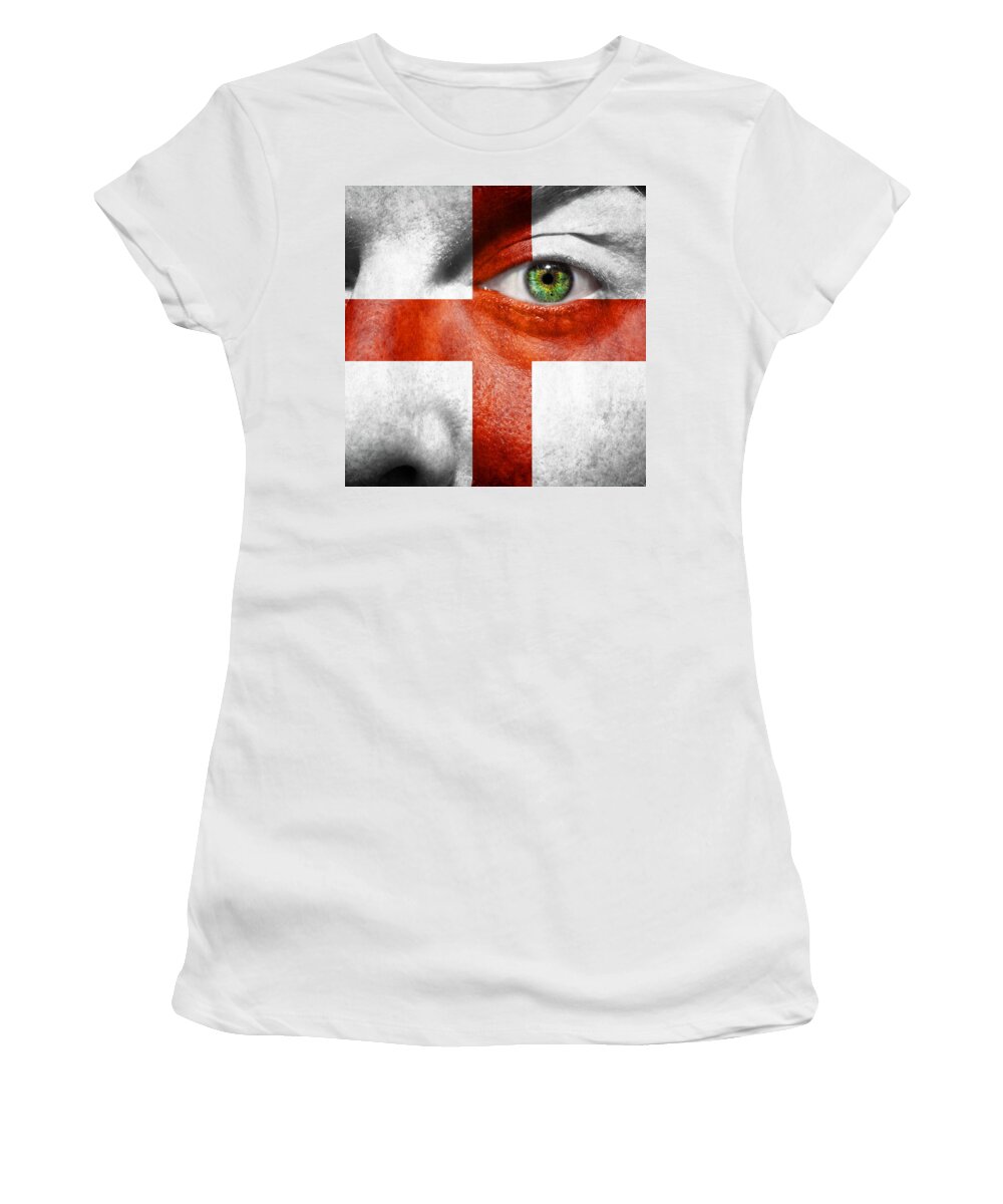 Argent Women's T-Shirt featuring the photograph Go England #1 by Semmick Photo